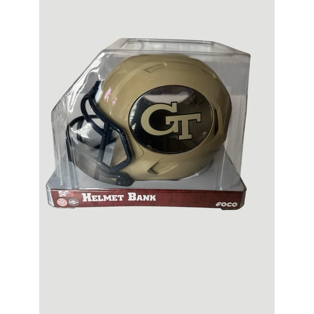 FOCO Georgia Tech Helmet Bank Collectible Plastic Tan Black